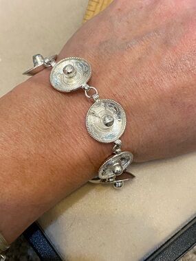 Vintage Taxco Sterling Silver Sombrero Bracelet 925 Mexico